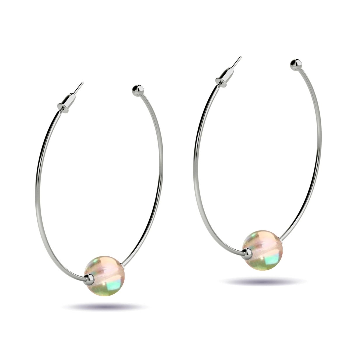 Champagner-Supernova | Silber | Galaxie-Glas-Creolen